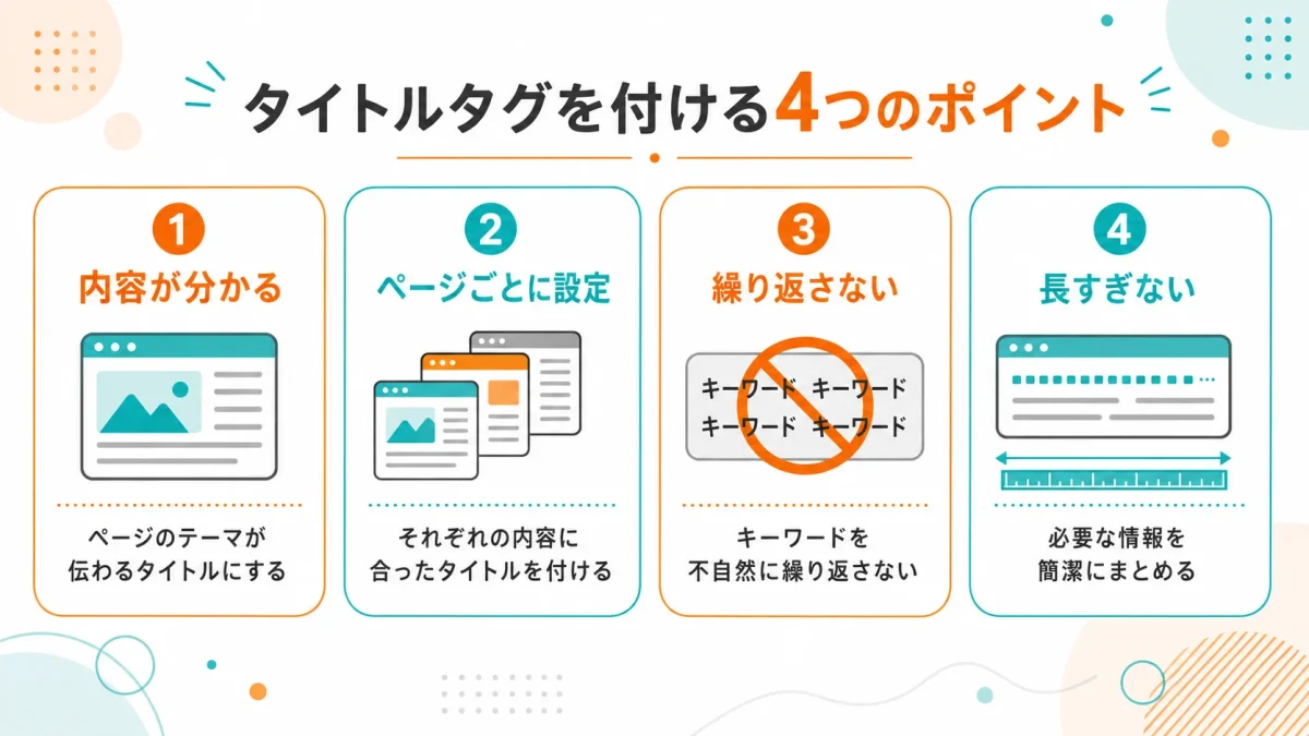 SEOを意識したタイトルタグを付けるときの4つのポイント