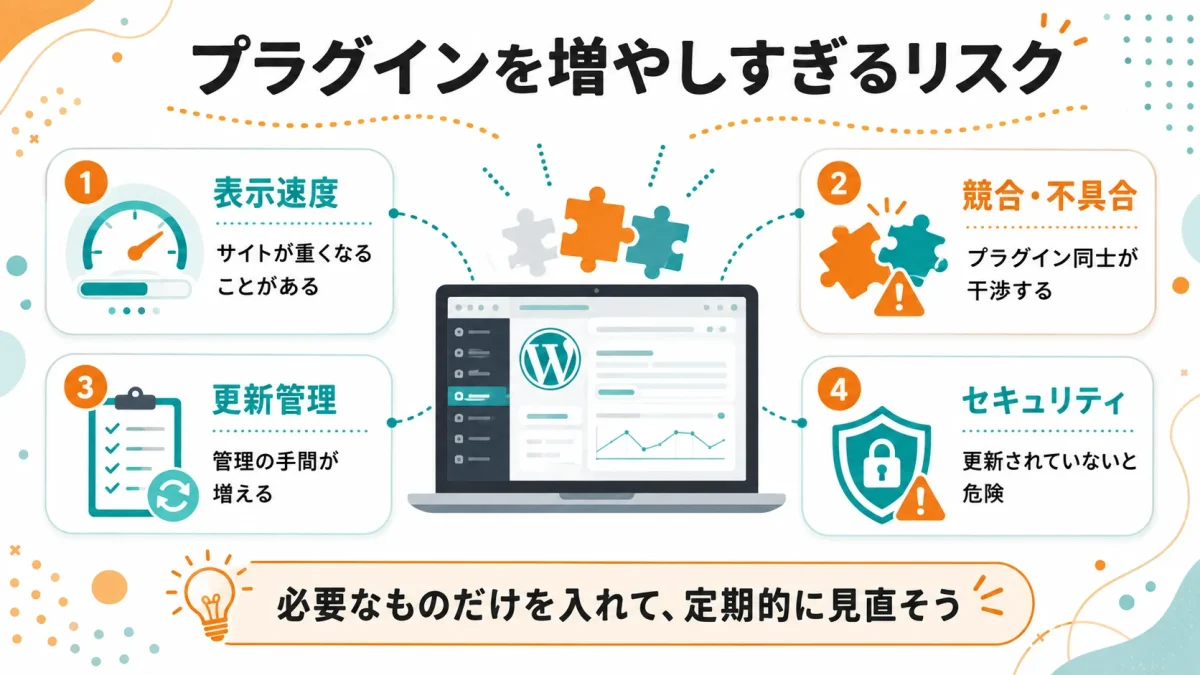 WordPressプラグインを増やしすぎた場合に注意したい4つのポイント