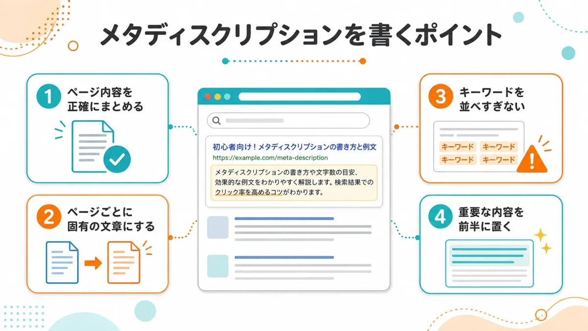 メタディスクリプションを書くときに意識したい4つのポイント